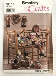 9077 SIMPLICITY BUNNY, LAMB, DUCK 2 SIZES, HEART WALL HANGING PATTERN